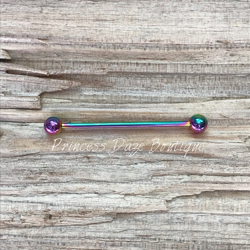 Rainbow Industrial‎ Barbell Earring